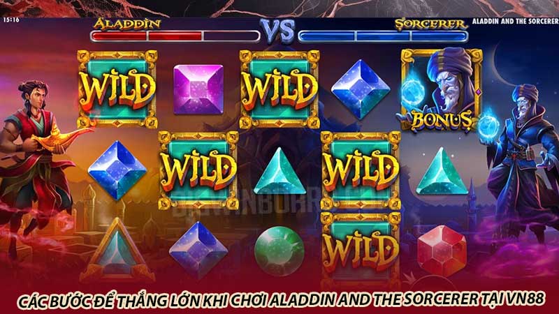 Các bước để thắng lớn khi chơi Aladdin And The Sorcerer tại vn88